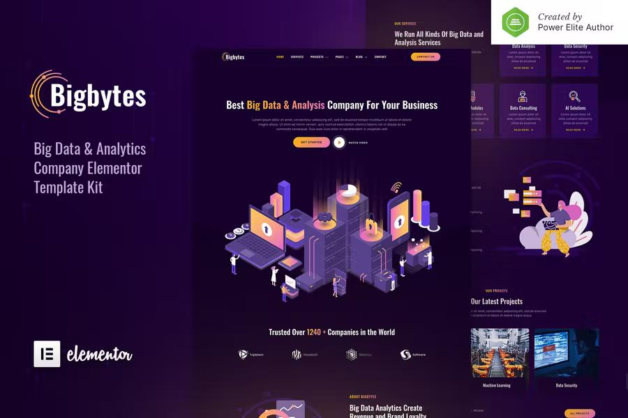 BIGBYTES – BIG DATA & ANALYTICS COMPANY ELEMENTOR TEMPLATE KIT